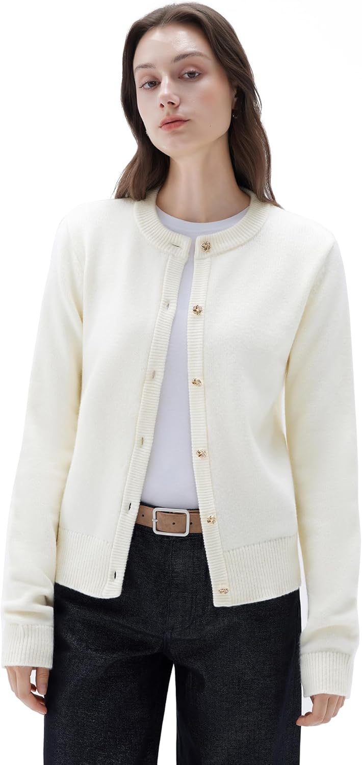 SUUKSESS Women Chunky Cashmere Blend Cardigan Sweaters Trendy Fall Fashion Button Up Long Sleeve Knit Outfits - Image 8