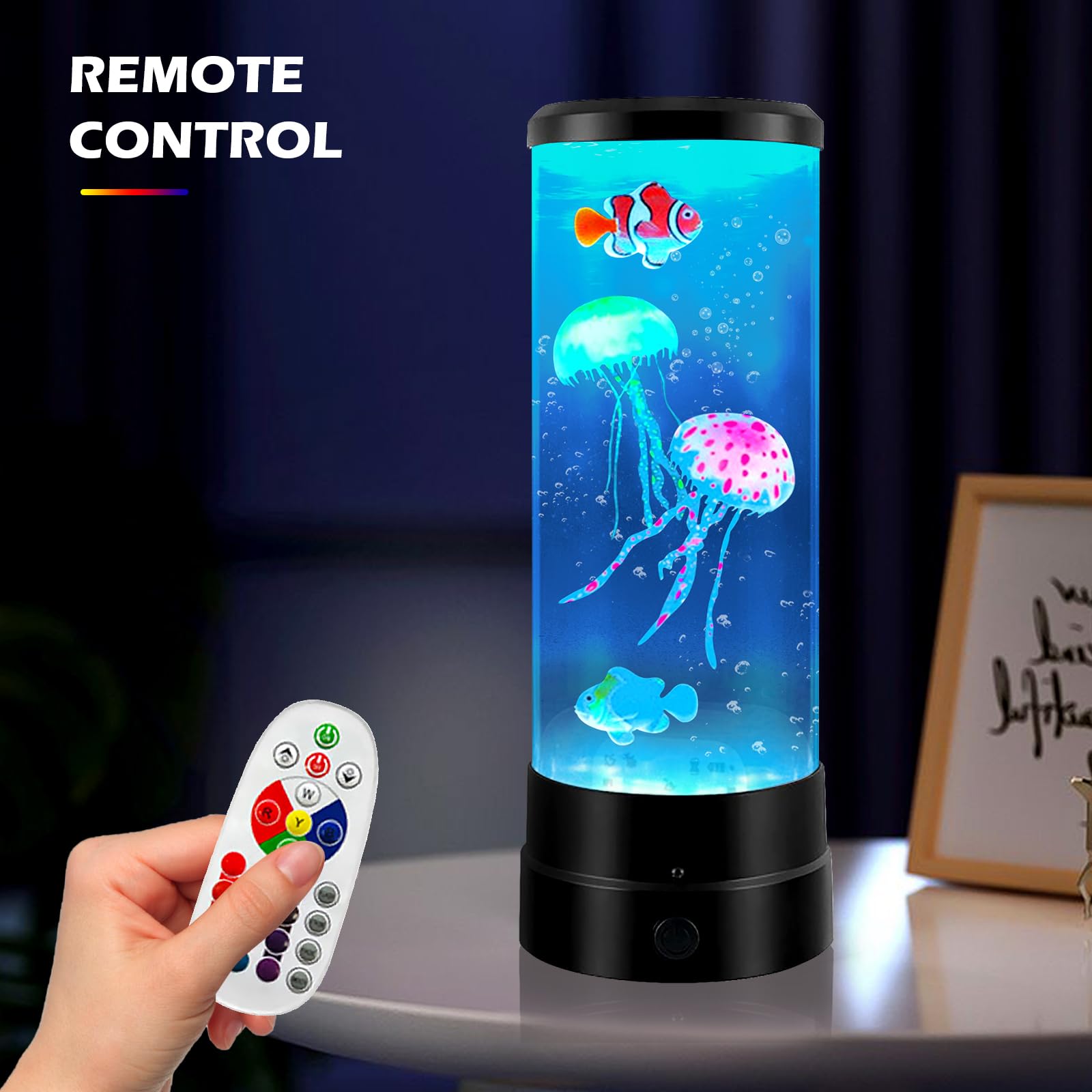 BORDEAG Quallen Lampe, Quallen Lavalampe Mit 17 Farben 4 Lichtmodi Fernbedienung, Jellyfish Lamp, Quallen Aquarium Lampe, Lavalampe, Fantasy Quallen Lavalampe Für Büro Zuhause Deko
