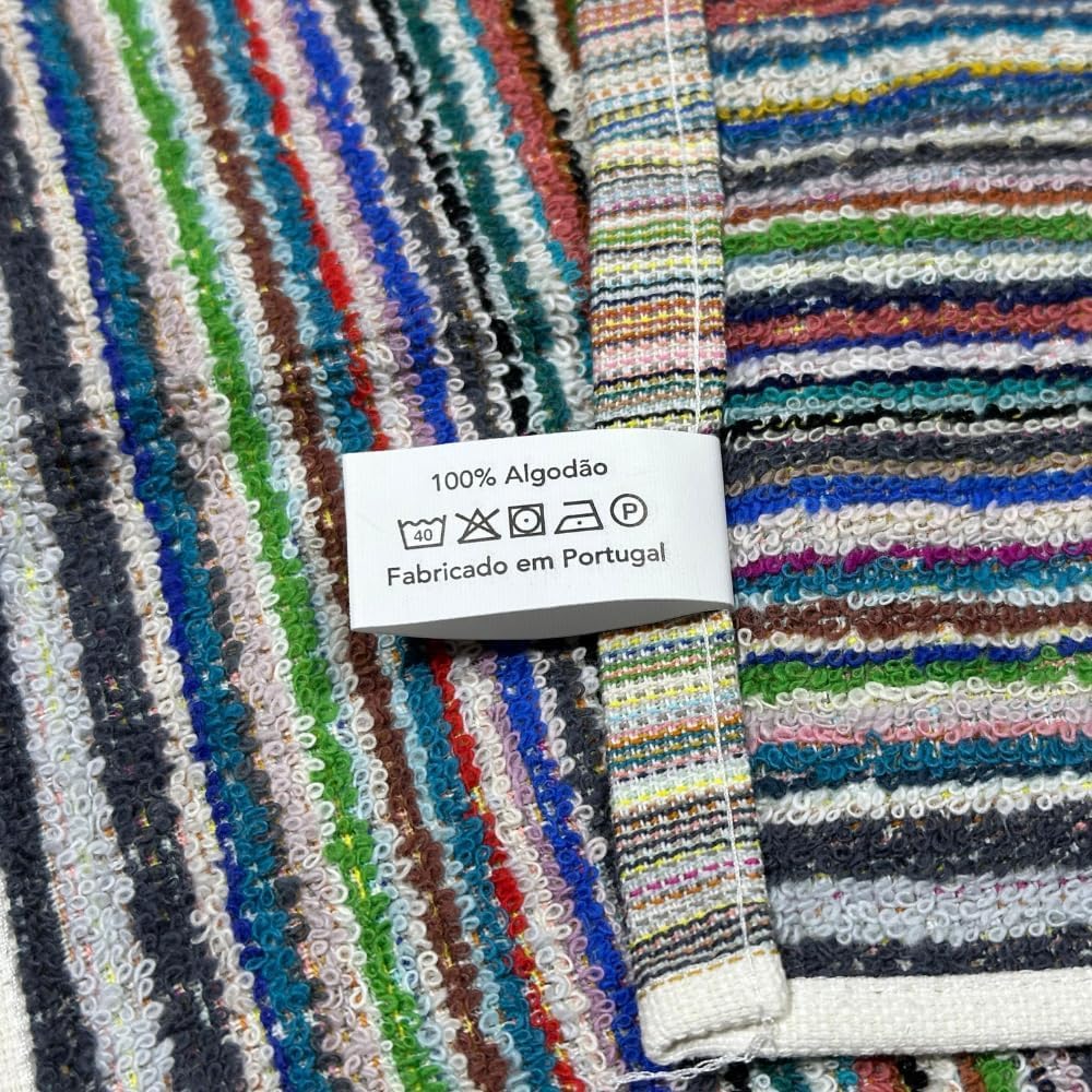 ZD Paños de Cocina RIZO 100% Algodón Multicolor Rayas Con Dibujo Bordado Pack 12 Toallas de Cocina
