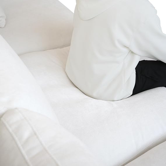 Cloud Couch Modular Sectional Sofa, 156 U Shaped Couch, Oversized Down Filled Convertible Wide Seater with 2 Ottomans for Living Room Set, Covers Washable&Replaceable,White