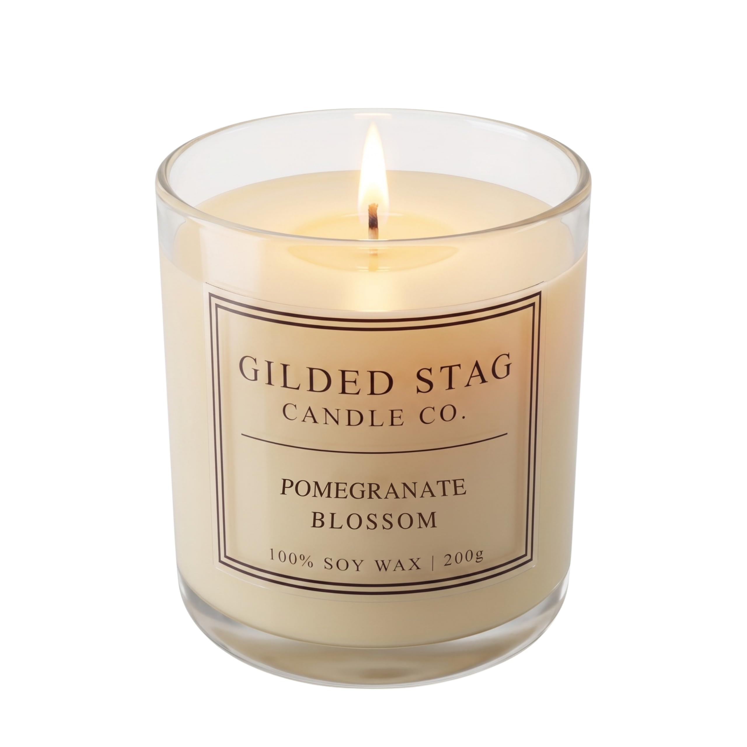 Pomegranate Blossom Scented Soy Wax Candle - Gilded Stag Candle Co.