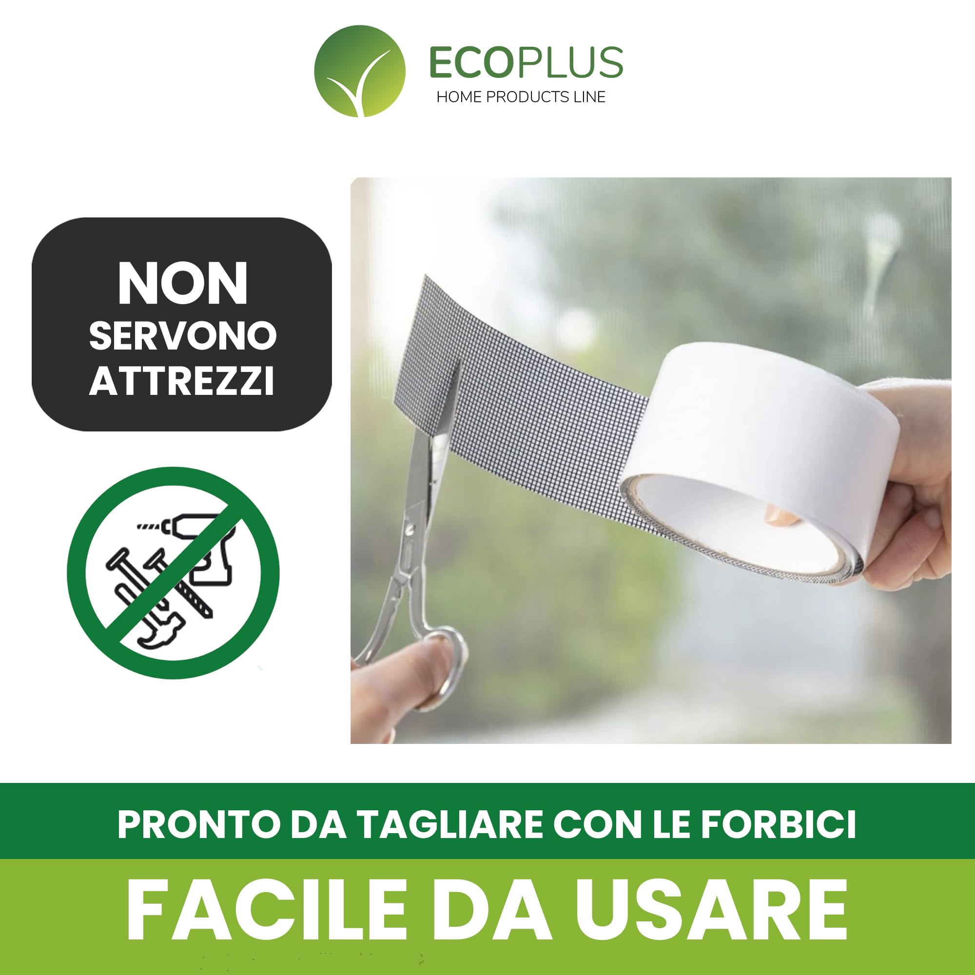 Nastro Fibra Di Vetro Adesivo Per Riparazione Telo Zanzariere Mt. 2 X - Foto 3