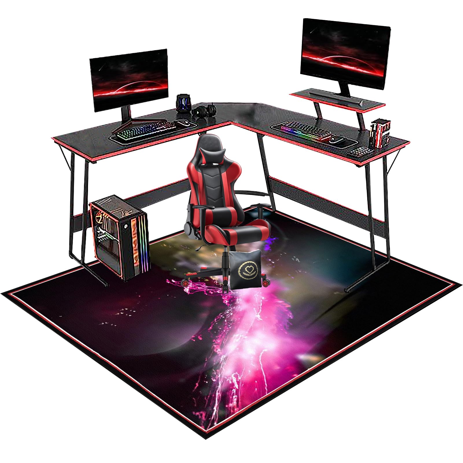 Chair Rolling Mat | Office Gaming Chair Mat for Carpet | Computer Chair Mat for Hardwood Floor | Carpet Protector Mat | Non Slip Gaming Rug | Desk Chair Mat | Hard-Floor Chair Mats 90 x 120 cm