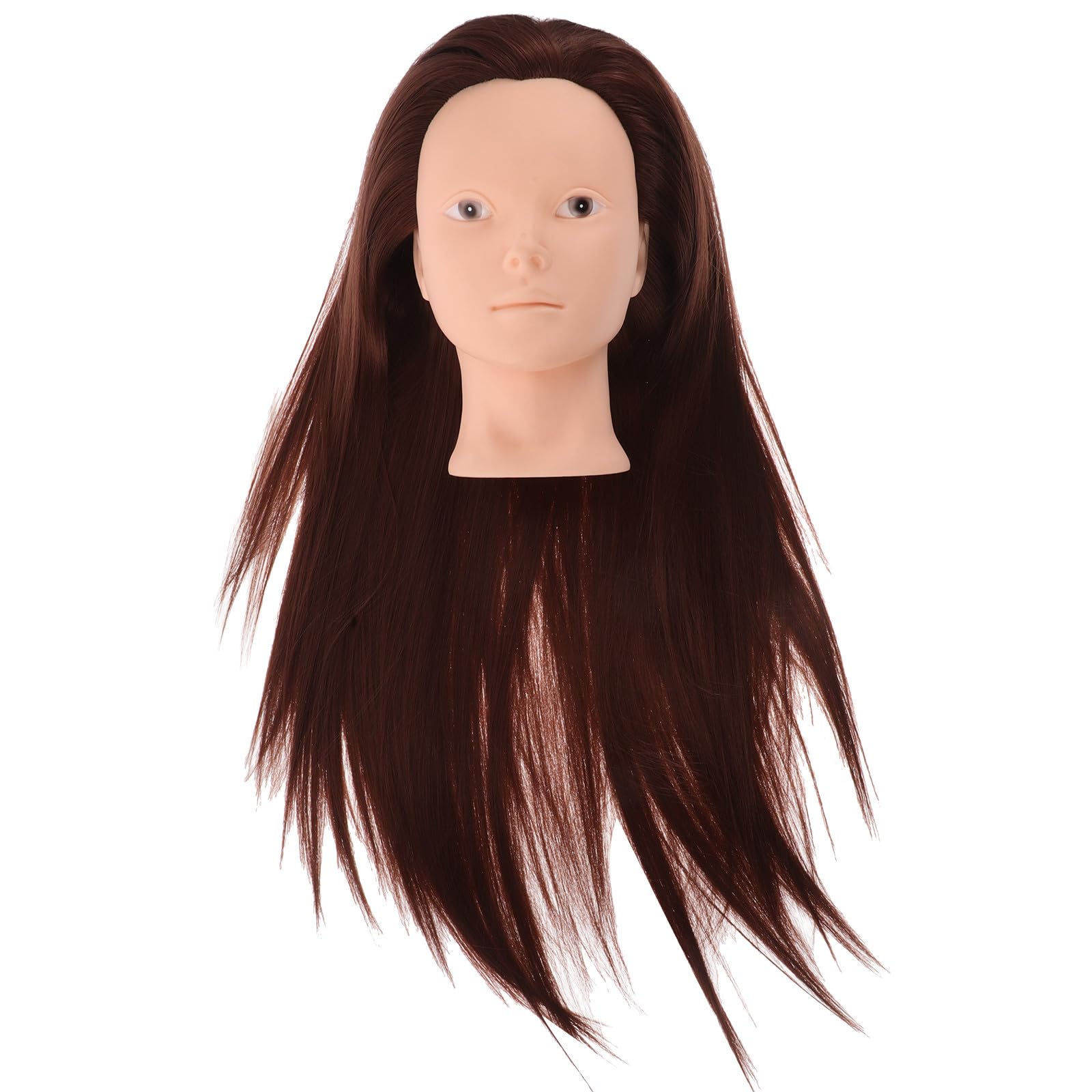 Cabeza de maniquí para peluquería de fibra sintética y silicona 8