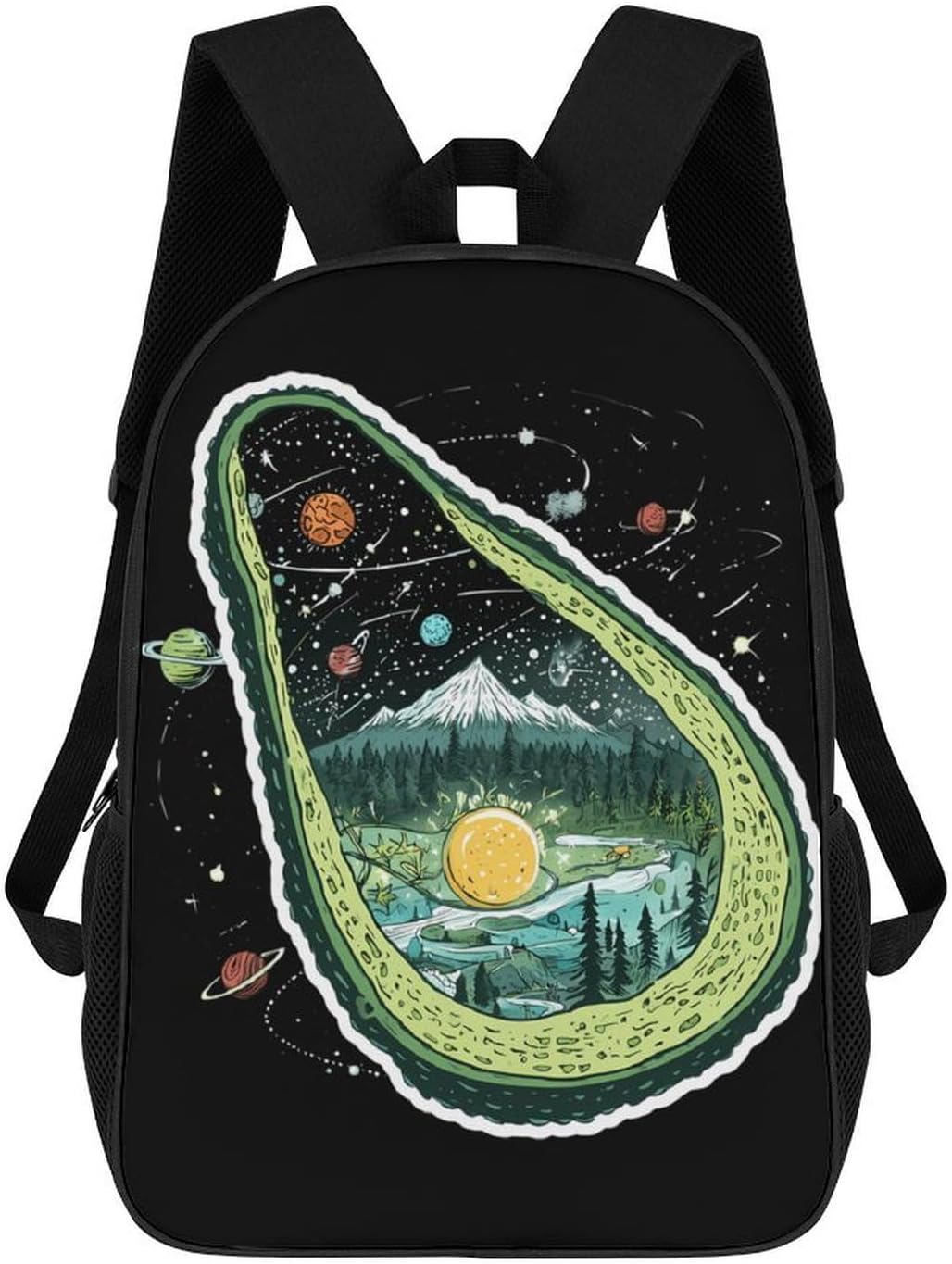 Avocado Universes Unisex Backpack 17" Casual Daypacks Simple Shoulders Bag for Camping Hiking Travel Gear
