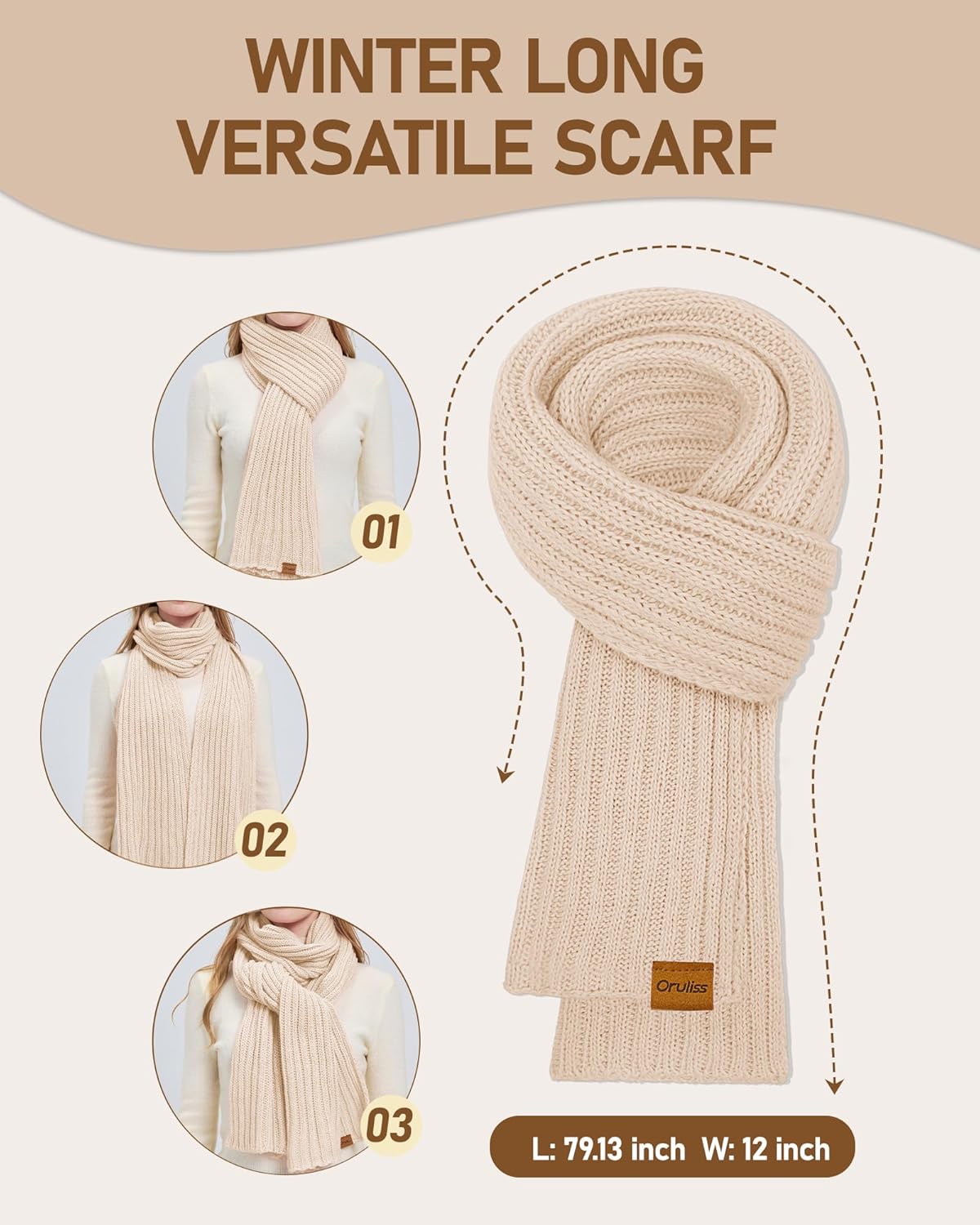 Women Winter Beanie Hat Scarf Gloves Headband Set, Fleece Lined Hat Ear Warmer Knit Long Scarf Touchscreen Gloves 4 Gift Set - Image 4