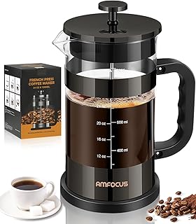 French Press Coffee Maker -34oz Classic Coffee Press Heat-resistant Borosilicate Glass Coffee Pot with 4-Level Disassemble...