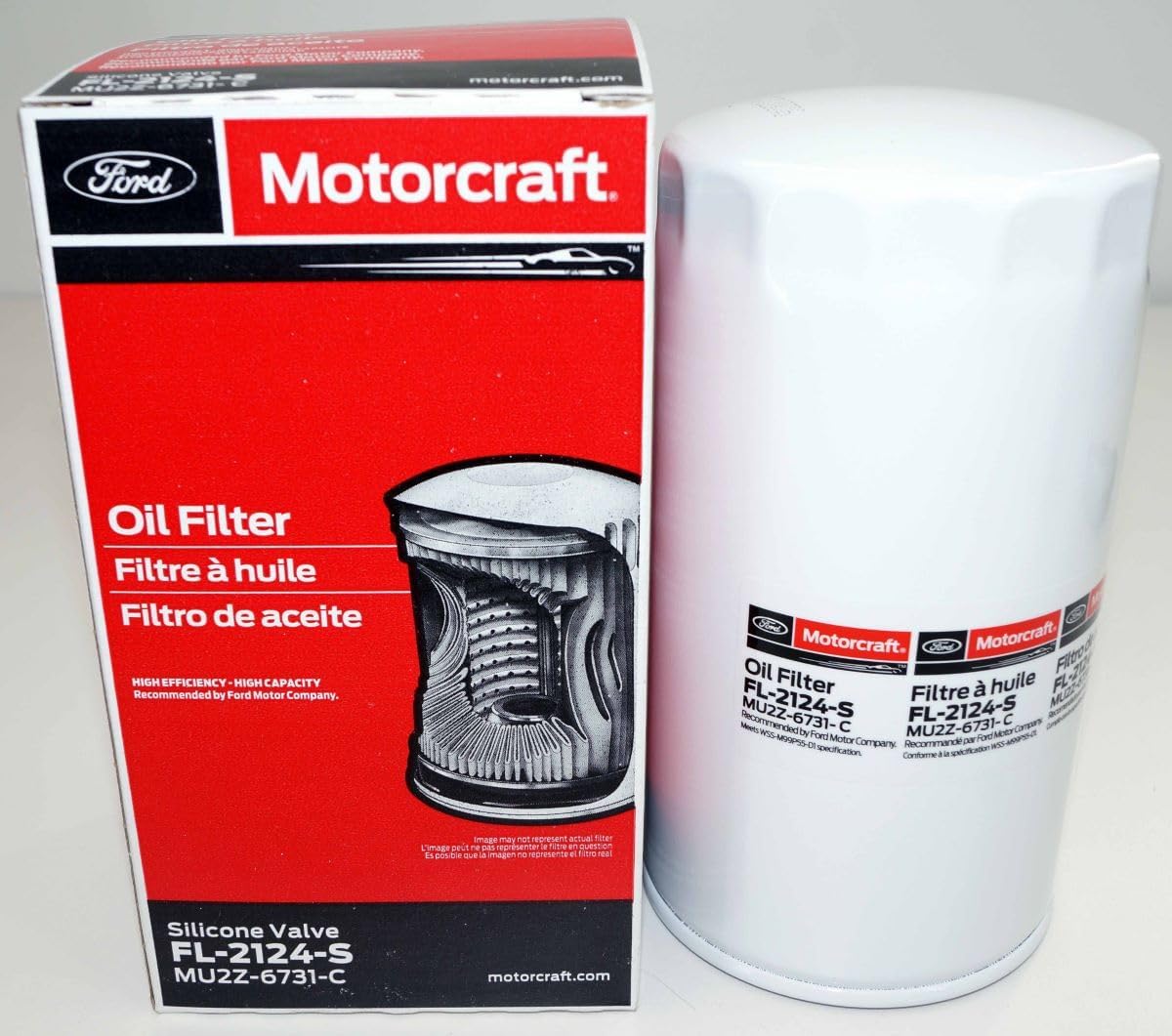 OverstockDirect Genuine FL2124S Oil Filter (12 Pack) MU2Z6731C fits many Super Duty Diesel Trucks with 6.7L Powerstroke. Change Kit Includes One Pair Morr Gear Gloves AS PICTURED.