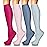 4 Pairs Compression Socks for Women Circulation-Best Support for Nurses,Running,Athletic,Travel L-XL