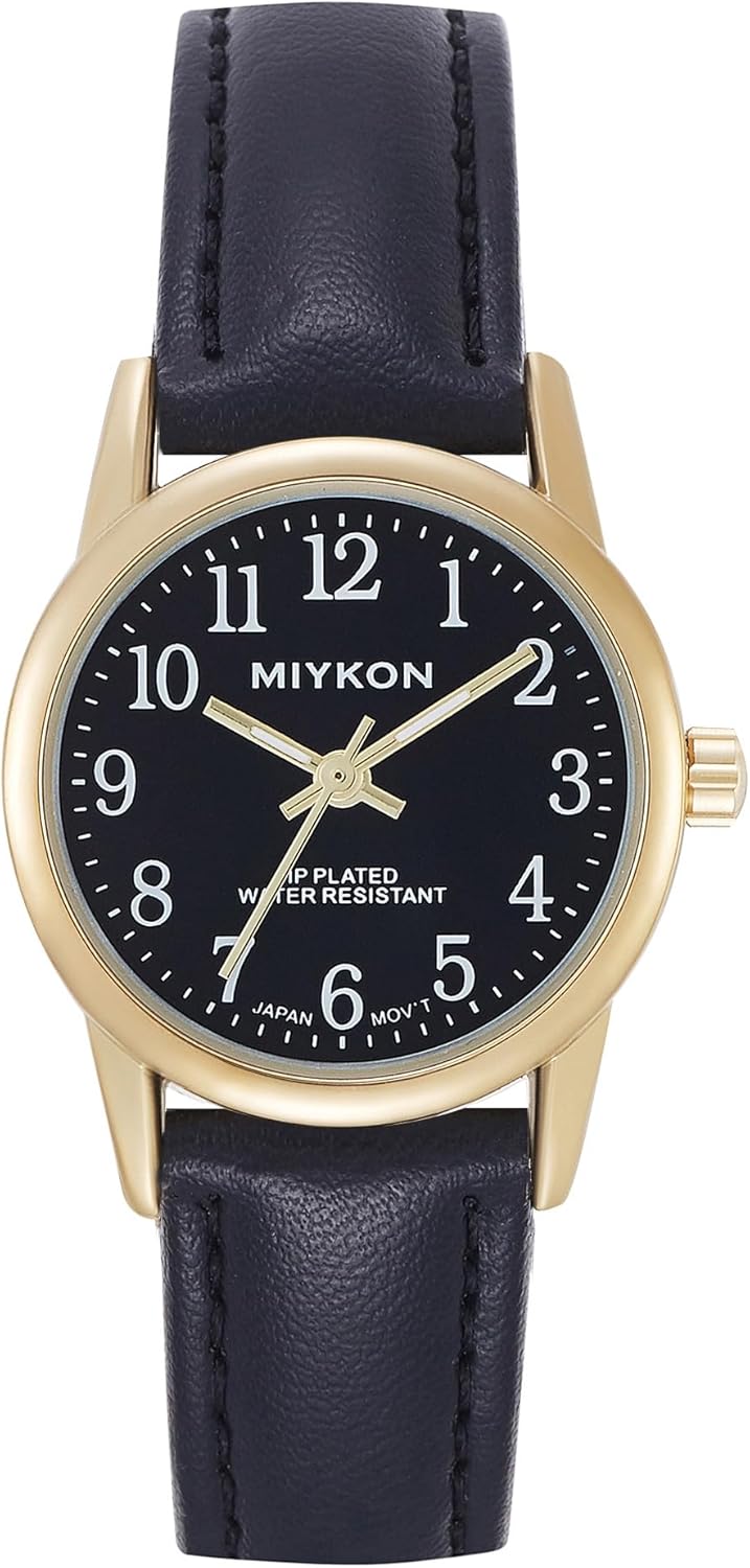 Miykon Ladies Watches for Women - Dainty Analog Womens Watches for Small Wrists with Genuine Leather Strap, Easy Reader Nurse Watch with Second Hand - Japan Quartz, Waterproof to 100ft