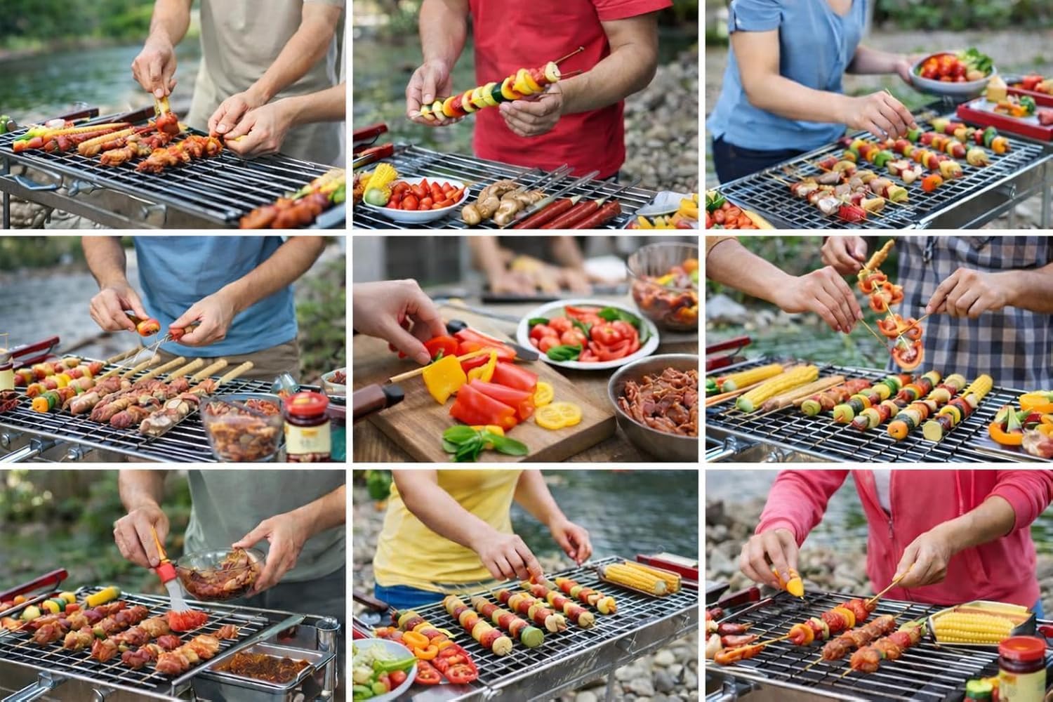Stainless Steel BBQ Skewers - Grill & Roast! -3 Stainless Steel BBQ Skewers - Grill & Roast! -3