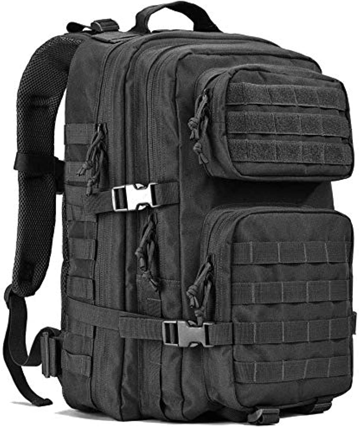 Jaffiust 45L Tactical Backpack Large Tactical Army 3 Day Assault Bag Military bag Backpacking Hiking Packs Camping(Black)