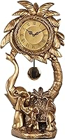 Vista 11 de Table Clock Pendulum Clock Desktop Desktop Elephant Clock Clock Ornaments Home Living Room Retro Wood Old-Fashioned Clock Desk Clock (Color : B)