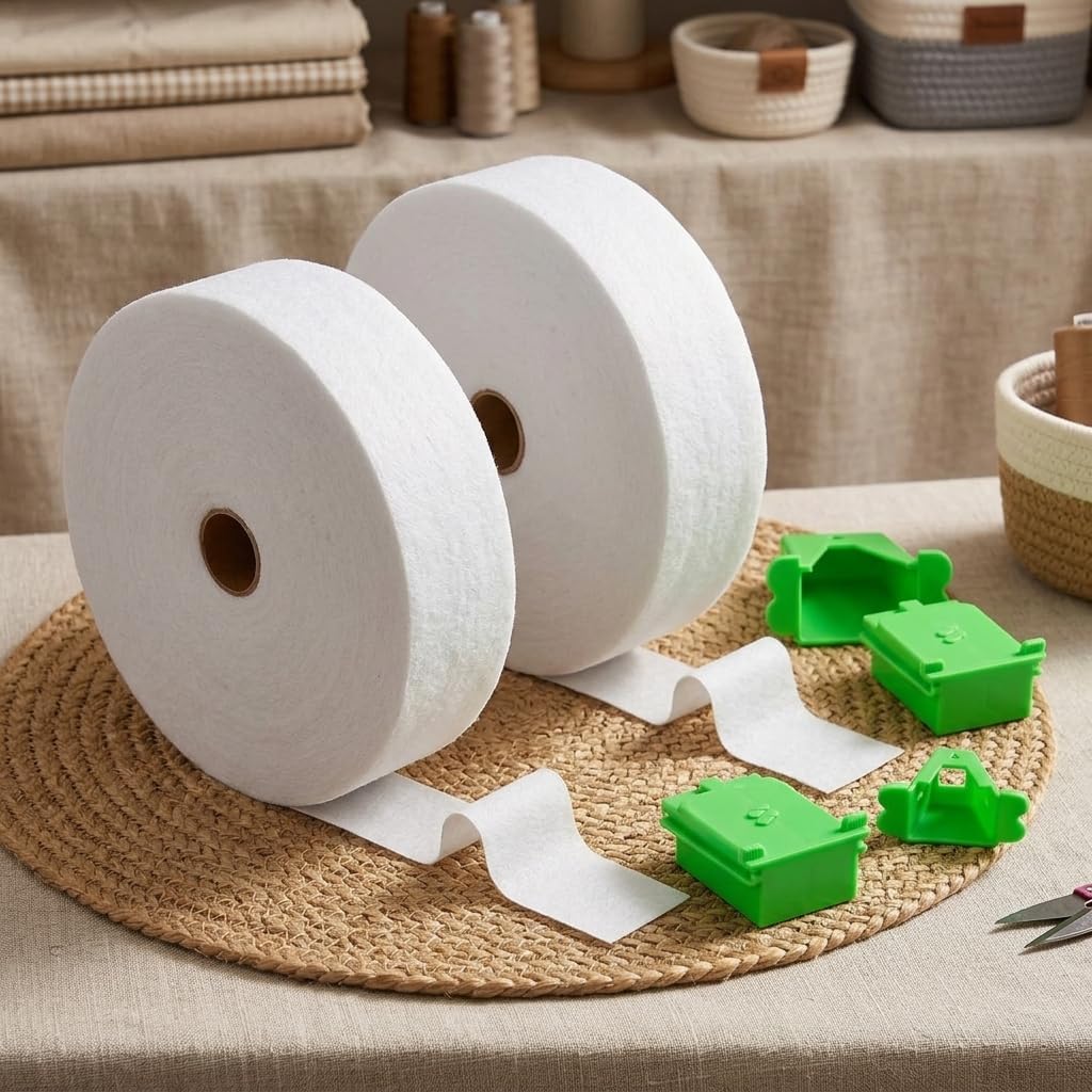 GLSTOY Batting Strips for Rugs 2 Roll Cotton Polyester Blend with Tube