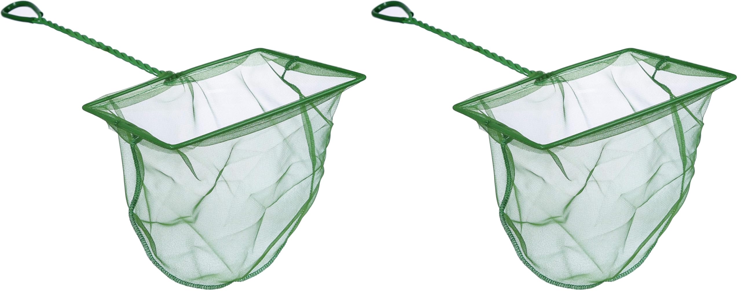 Aquarium Fishing Net Fish Tank Cleaning Tools Fine Mesh Net with Plastic Handle Green 8 Inch
