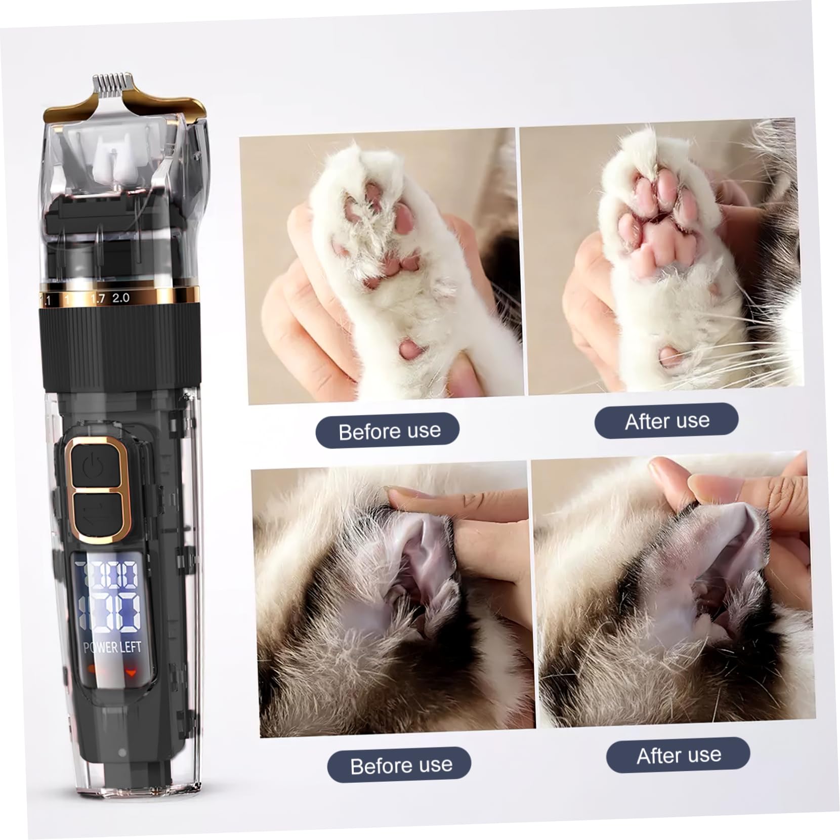 Hundepflegeset Kabellos Wiederaufladbar 1200mah Abs Metall 1 Satz