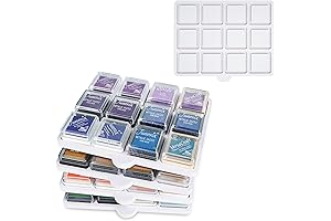 Sanfurney Ink Pad Cube Caddy Mini Size Stamp Pad Storage 5 Trays Holds 60