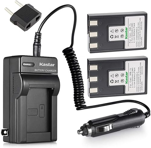 Kastar Batería NB-1L 2-Pack y kit de cargador para Canon NB-1L NB-1LH CB-2LSE y Canon IXY Digital 200 200a 300 300a 320 400 430 450 500 S200 S230