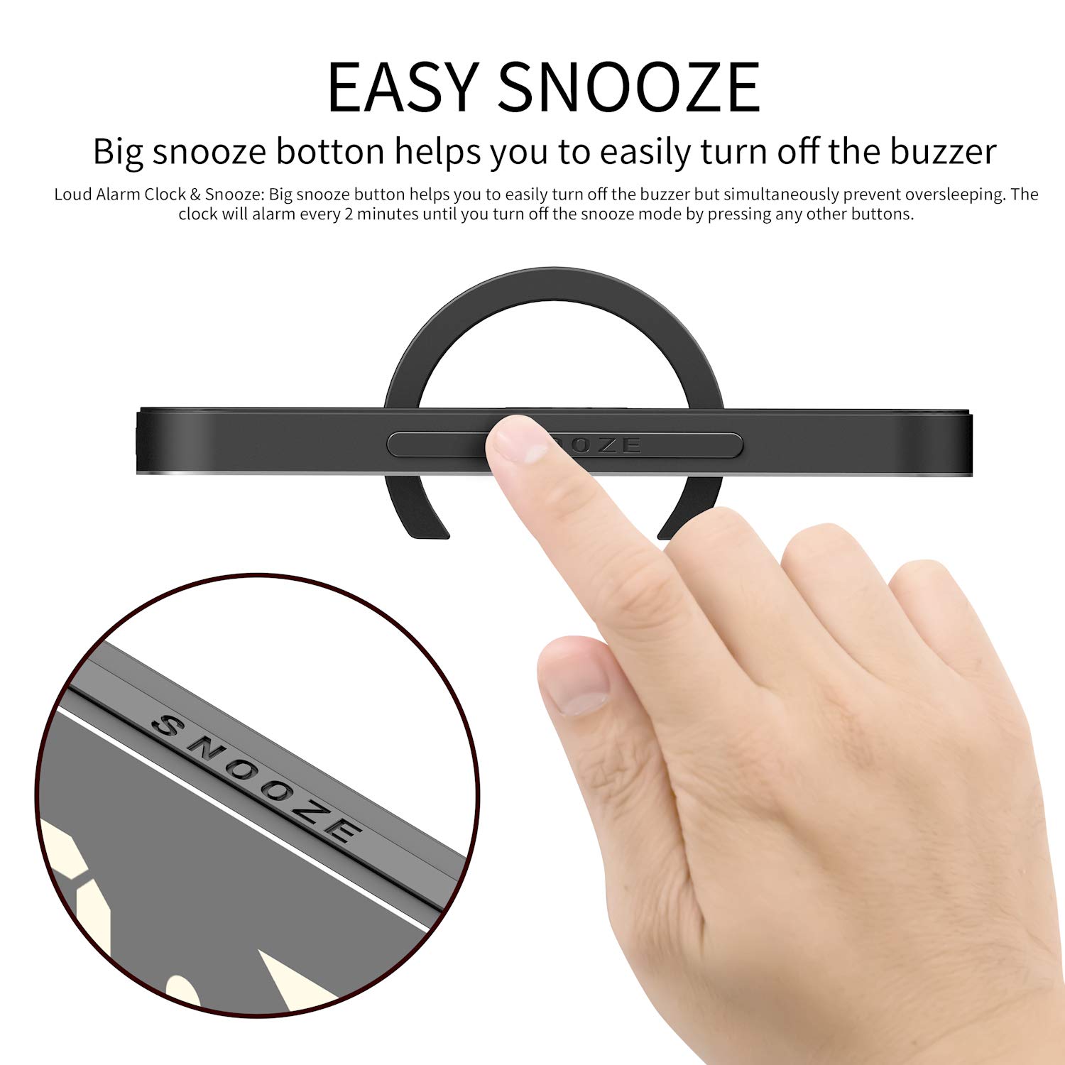 EXTSUD Sveglia Digitale con Display a Specchio Orologio Sveglia Elettronica con Luce Notturna Grande LED Schermo 12/24H Funzione Pisolino 2 Porte USB per Ricarica Smartphone