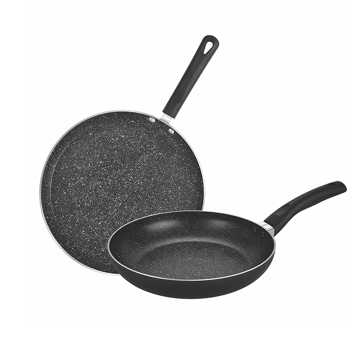 Bergner Essential Plus Non Stick Cookware Set, 2Pc (Dosa Tawa 28cm, Frypan 24cm 1.8 L Induction Compatible, Bakelite Handles, PFOA Free, Black (B09G2MMGLM) Amazon Price History, Amazon Price Tracker
