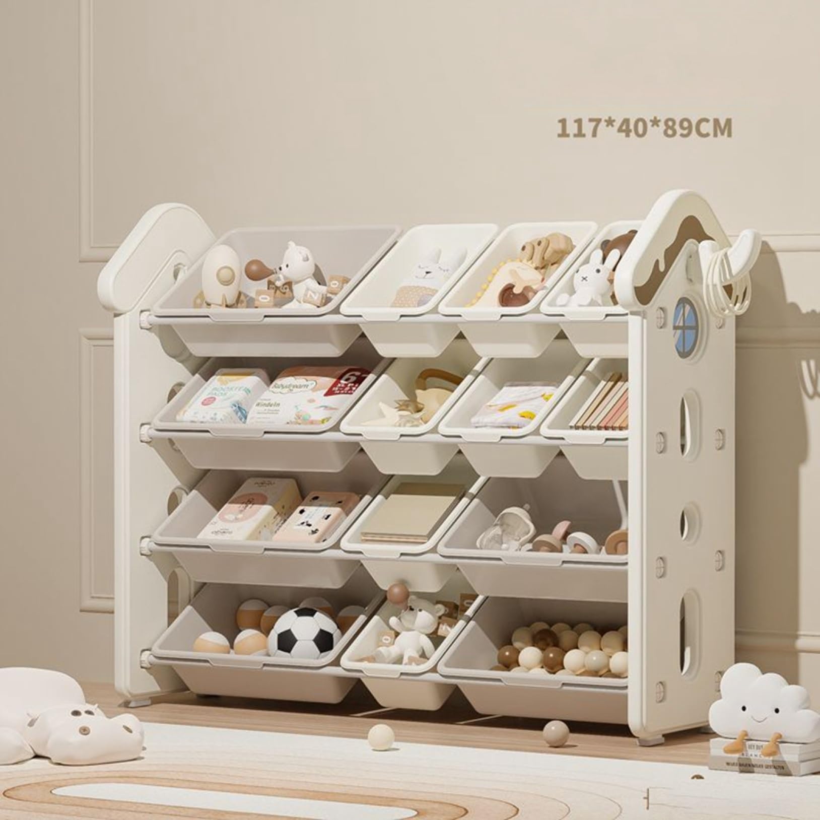 Amazon.co.jp: おもちゃ収納ラック おもちゃ箱 117*40*89cm おもちゃ 