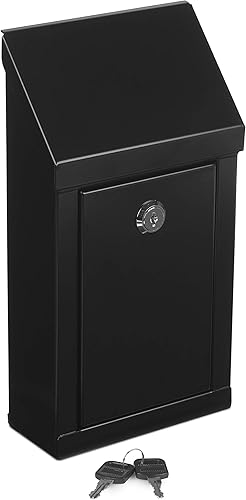 Miniatura 6 de Caja de donación de metal y caja de recolección para oficina, caja de sugerencias con ranura superior para monedas y cerradura incluida con 2