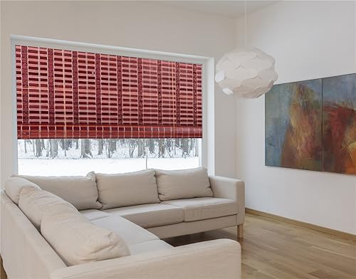 Miniatura 3 de Persiana enrollable de bambú natural para ventana WB-SUN319 (24 pulgadas de ancho x 72 pulgadas de alto)