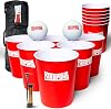 YardPong – Giant Yard Pong and Basketball Game with 12 Buckets, 2 Balls, Carrying Bag, and Air Pump – Outdoor Game for Lawn, Backyard, Beach, and Family Fun
