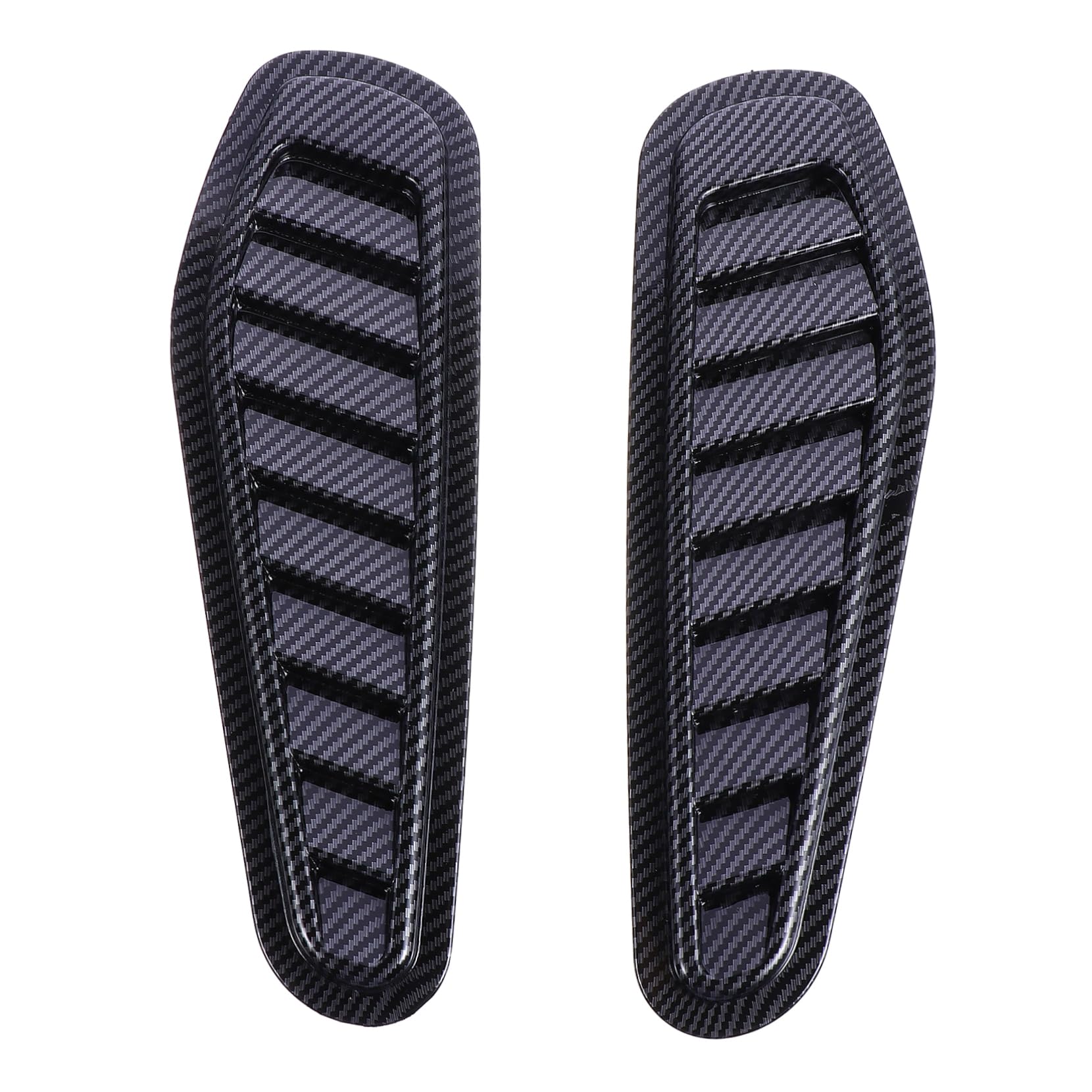 FOYTOKI 2Pcs Style Car Air Vent Decor Stickers Easy Installation Adhesive Car Hood Vent Trim for Enhanced Air Flow No Damage Fit Black