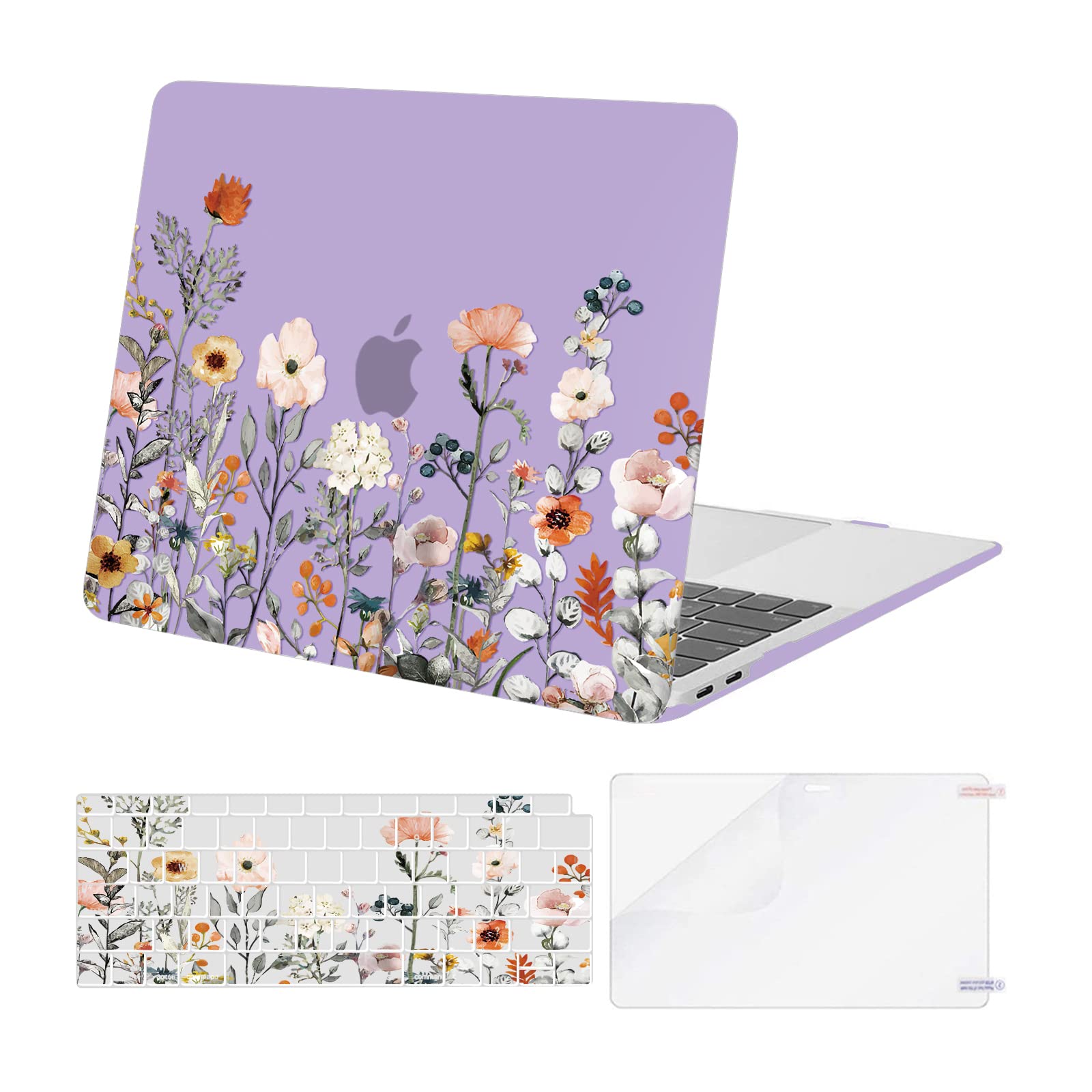 MOSISO Compatible with MacBook Air 13 inch Case 2022 2021 2020 2019 2018 Release A2337 M1 A2179 A1932 Retina Display, Plastic Garden Flowers Hard