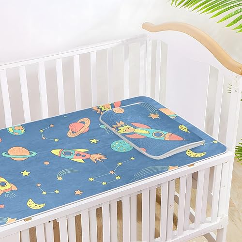 Miniatura 8 de Rocket Moon Earth Star - Protector de colchón para cuna, protector de colchón refrigerante para cuna, funda de almohadilla de seda de hielo y