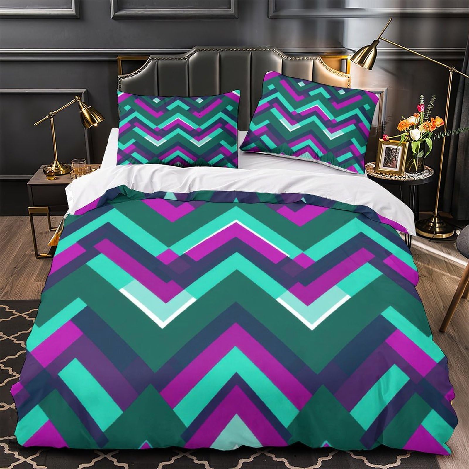 Housse de couette 3D pour chambre d'ado fille ou adulte king size design moderne