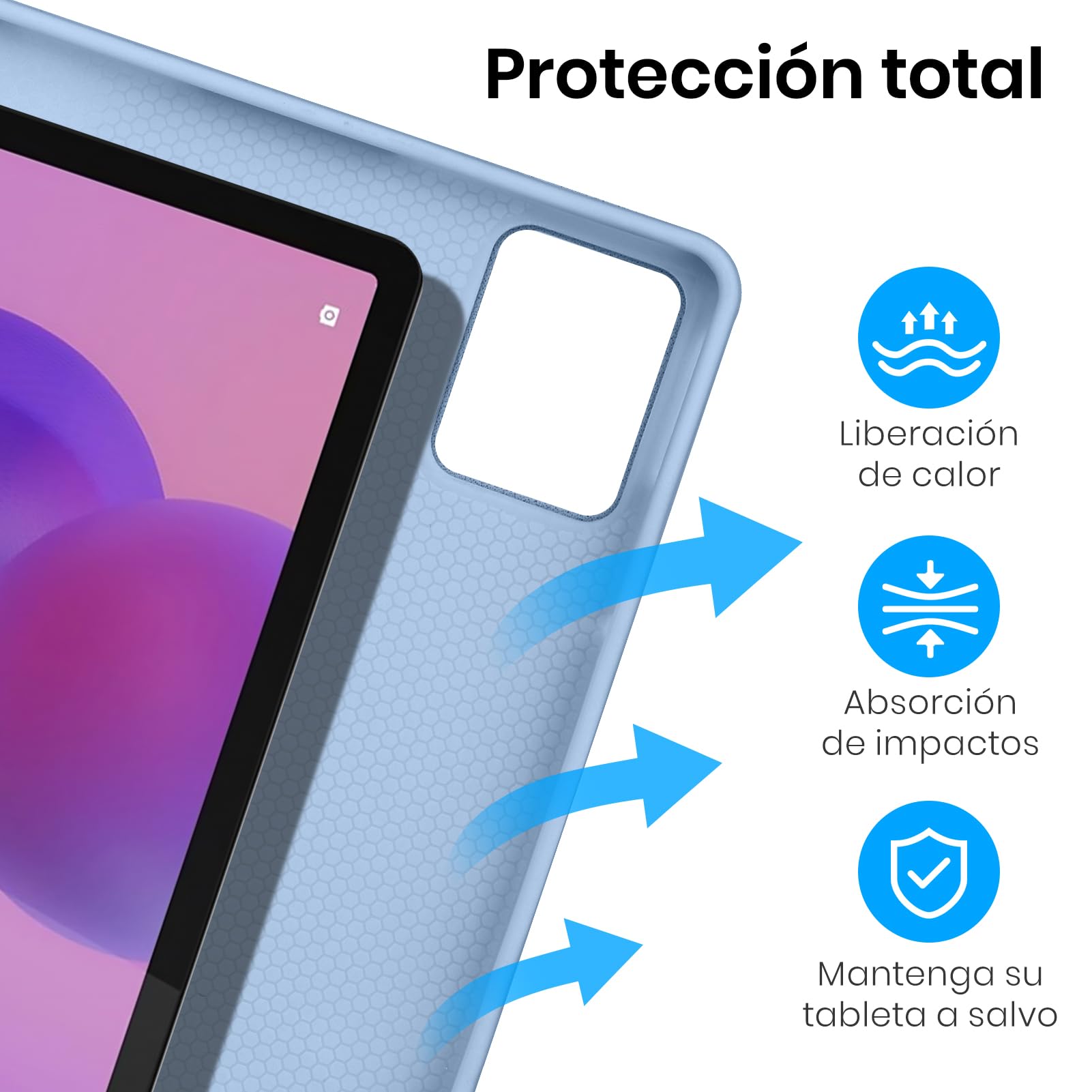 Custodia con tastiera per Lenovo Idea Tab 11 2025, Bluetooth senza fili staccabile custodia protettiva sottile per tablet Lenovo Idea Tab 11 pollici 2025 (TB-336FU/TB-336ZU),blu e bianco