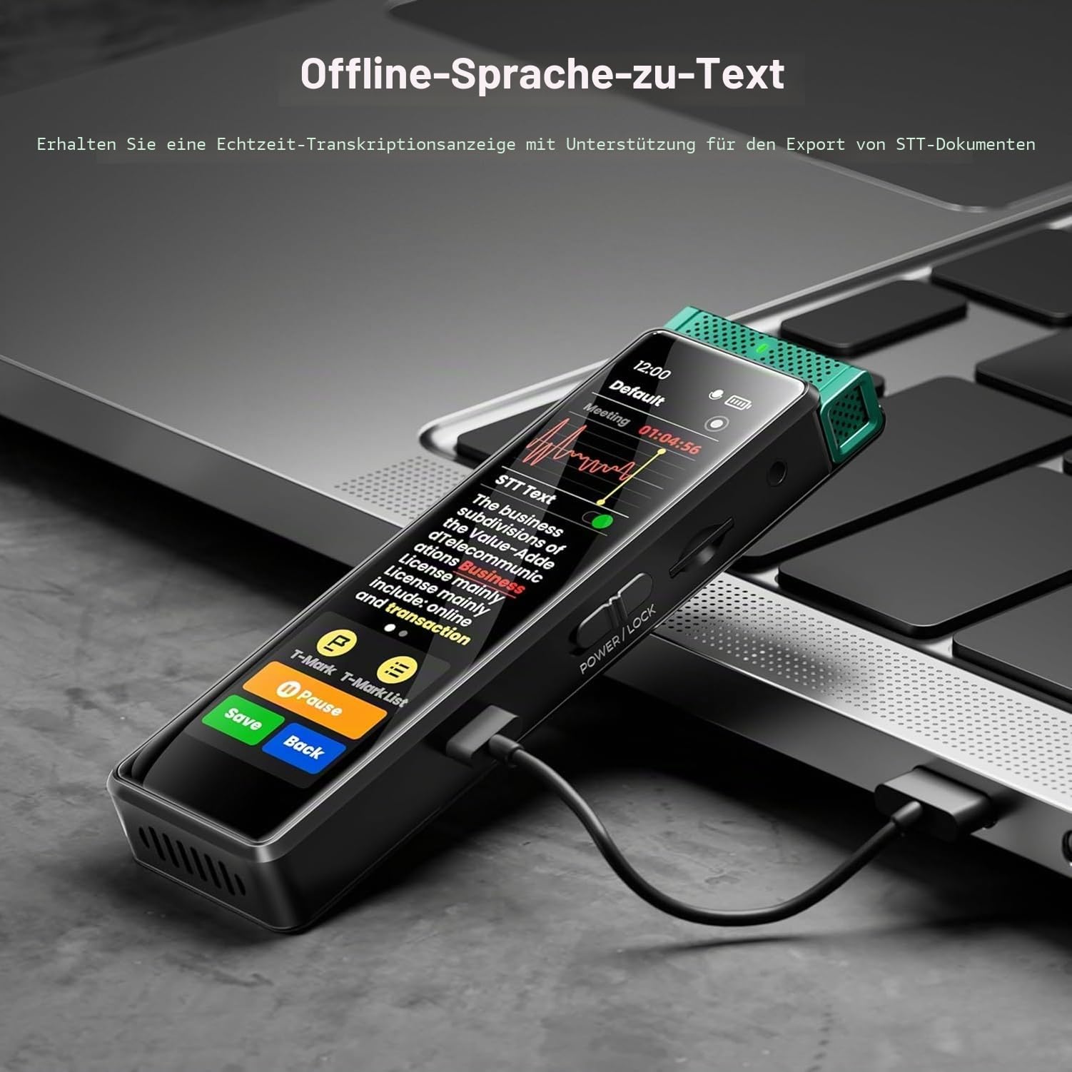 innioasis R1 Digitales Diktiergerät mit Wiedergabe, 136 GB, vollständiger Touchscreen-Diktiergerät mit KI-intelligenter Transkription und Bluetooth, sprachaktiviertes Sound-Audiorecorder-Gerät mit