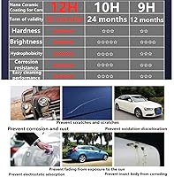 Vista 4 de Revestimiento de cerámica nano 12H para automóviles, cera de automóvil, mejor que 9H, 10H, dureza 1.0 fl oz, traje de 3 botellas, alta