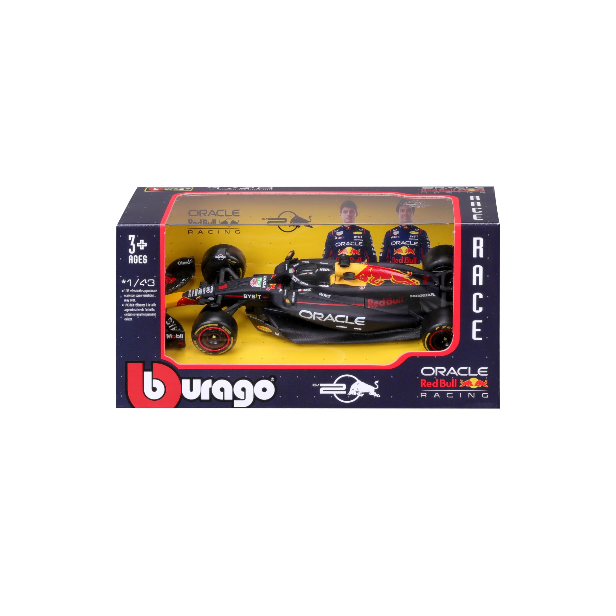 Burago BBurago - Red Bull Racing RB20 Max Verstappen #1 2024 - Realistic Car Model in 1:43 Scale, Driven by Max Verstappen, Official Red Bull License, Recommended Age 3+ Years in use