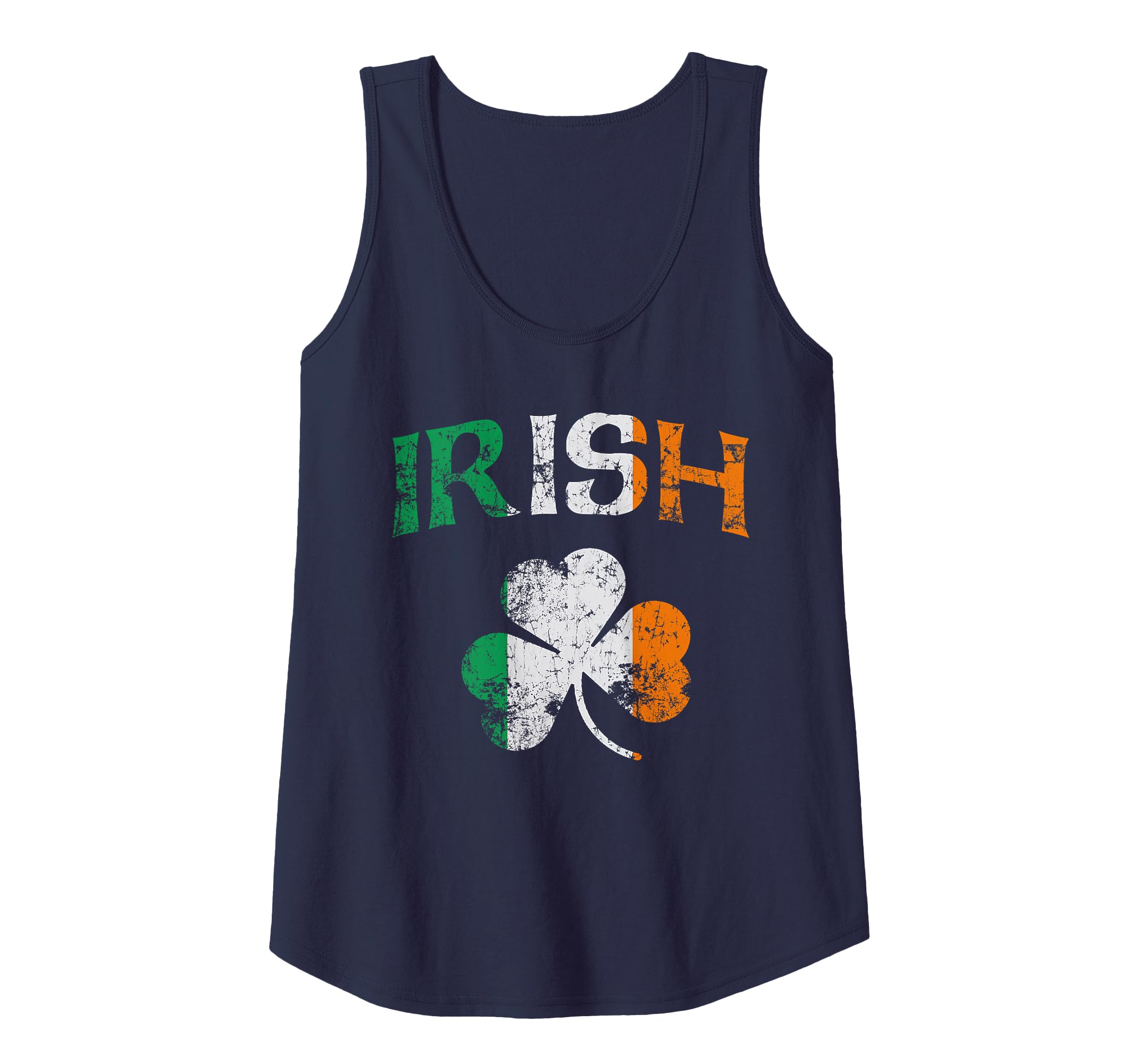 Irish Shamrock Ireland Flag St Patricks Day Vintage Fade Tank Top