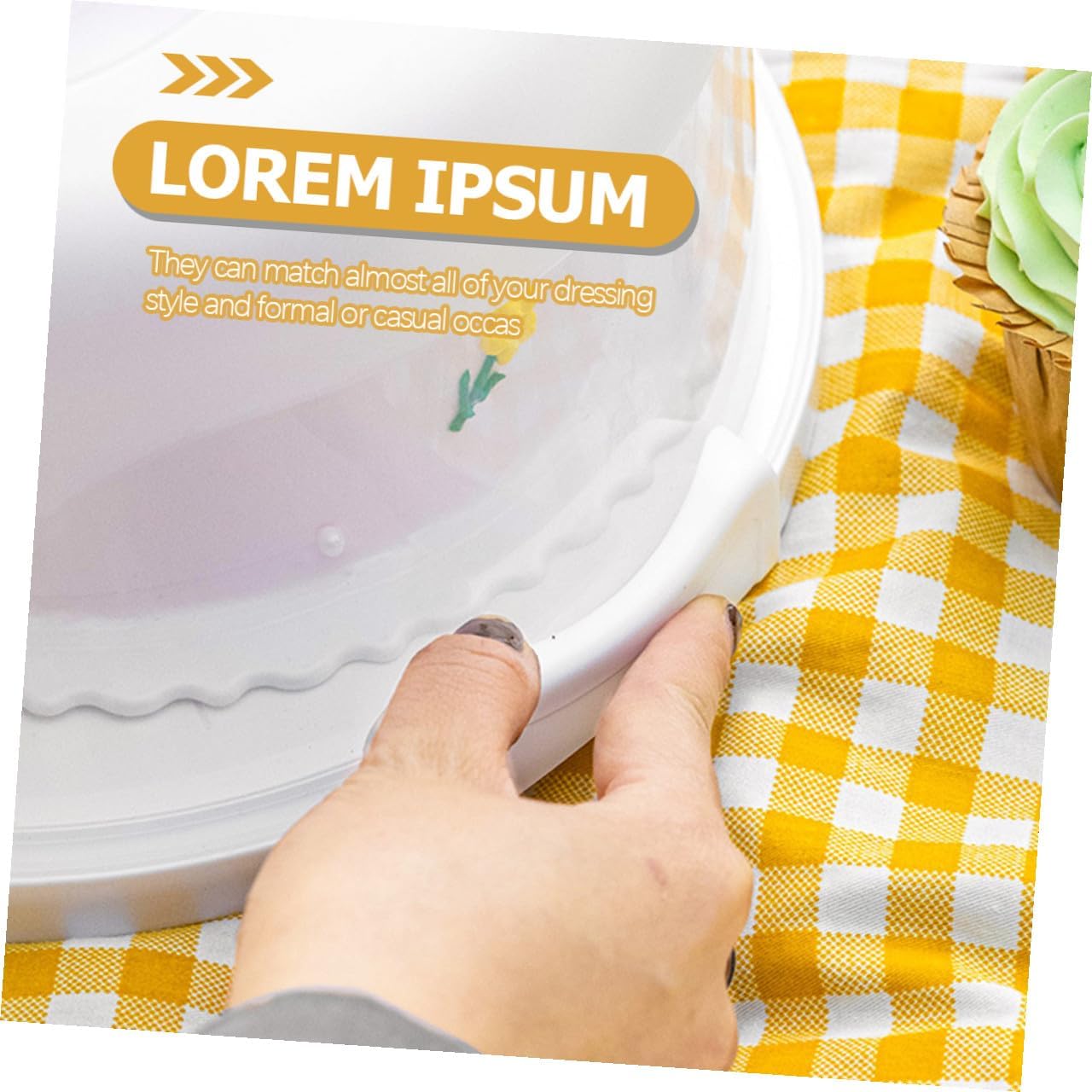 Reusable Portable Cake Carrying Box 8-inch White Raised Cake Display Box with Handle Birthday Packing Carrier for Party and Travel