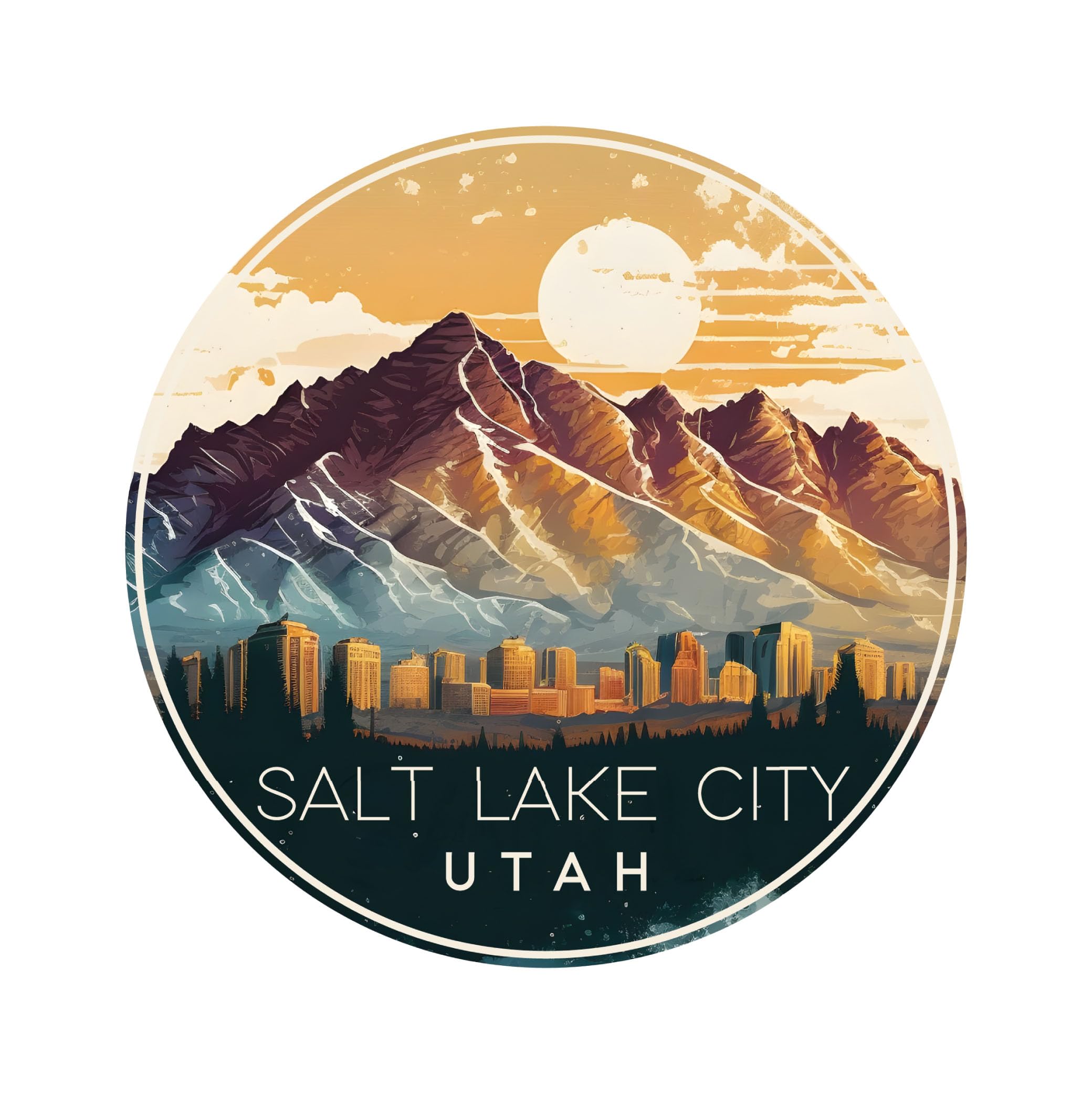 Salt Lake City Utah Design B Souvenir Vinyl Decal Sticker 2-Inch