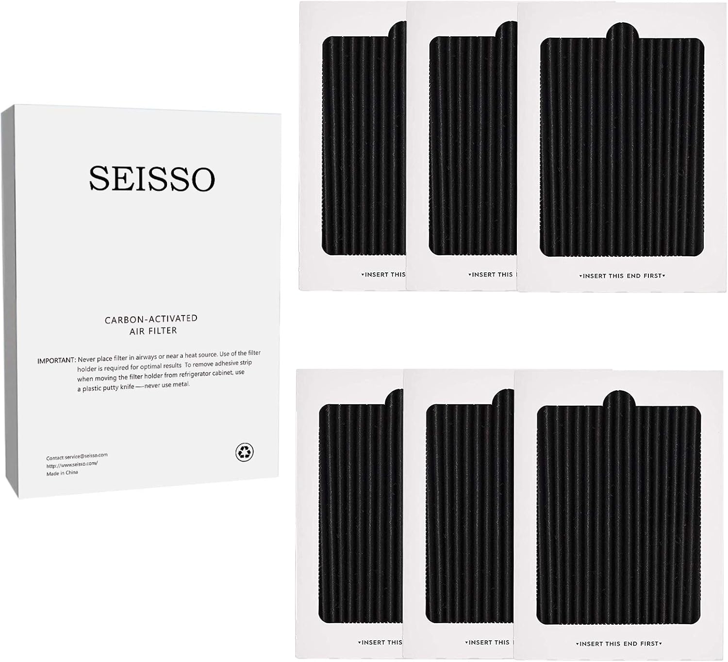 SEISSO Carbon Activated Refrigerator Air Filter Replacement Compatible with Frigidaire and Electrolux 242047801, 242047804, 242061001 (12)