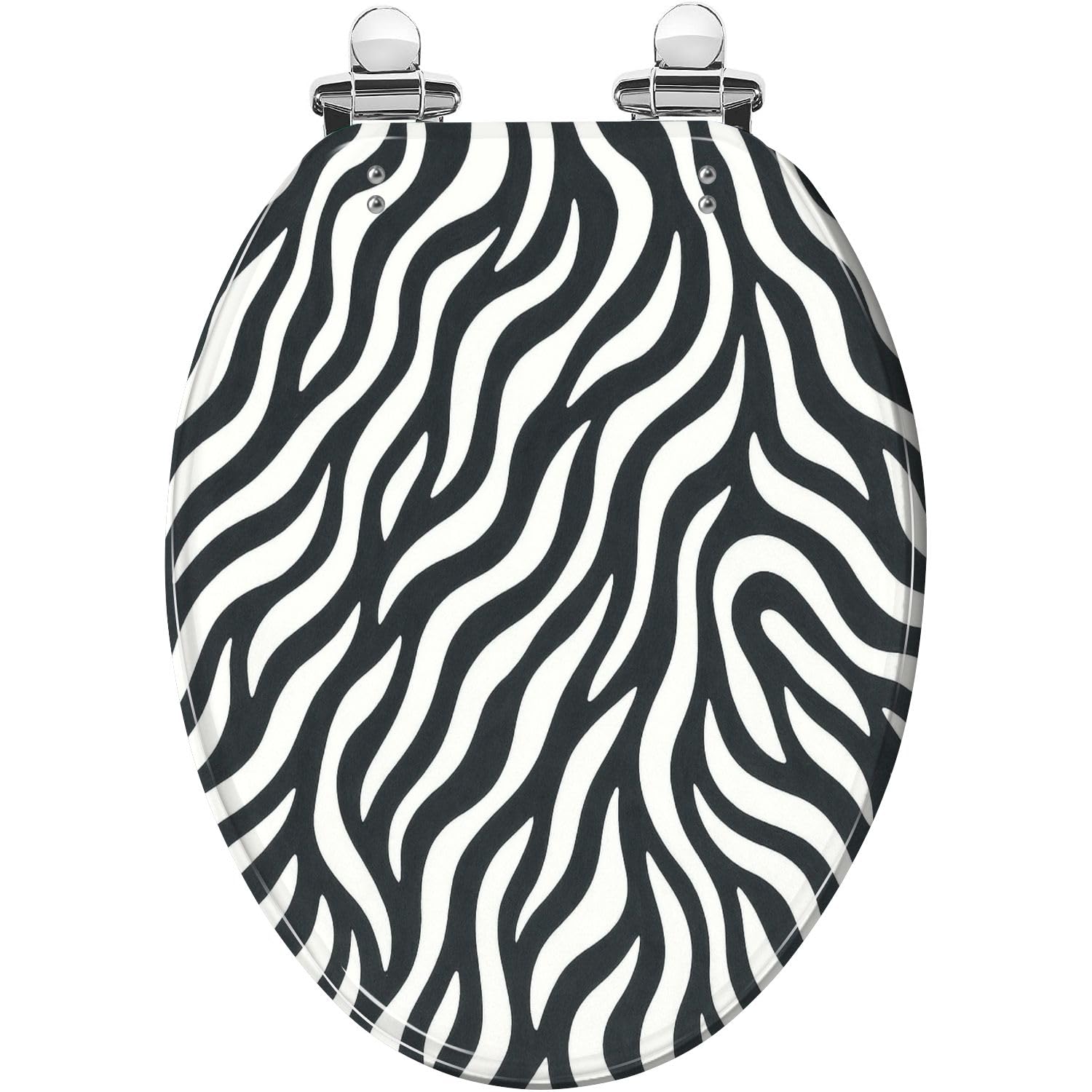Tazyyzuu Multi2 Creative Gold Green Tropical Palm Leaves Resin Round Toilet Seat Slow Close Lid Quick-Release Hinge Easy Clean(,18.5X14.5)