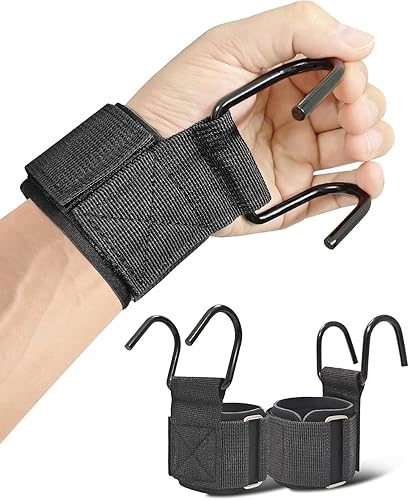 Miniatura 9 de Ganchos de levantamiento de pesas (par), correas de muñeca de levantamiento para peso muerto, dominadas y encogimientos, pulsera de capacidad de 600