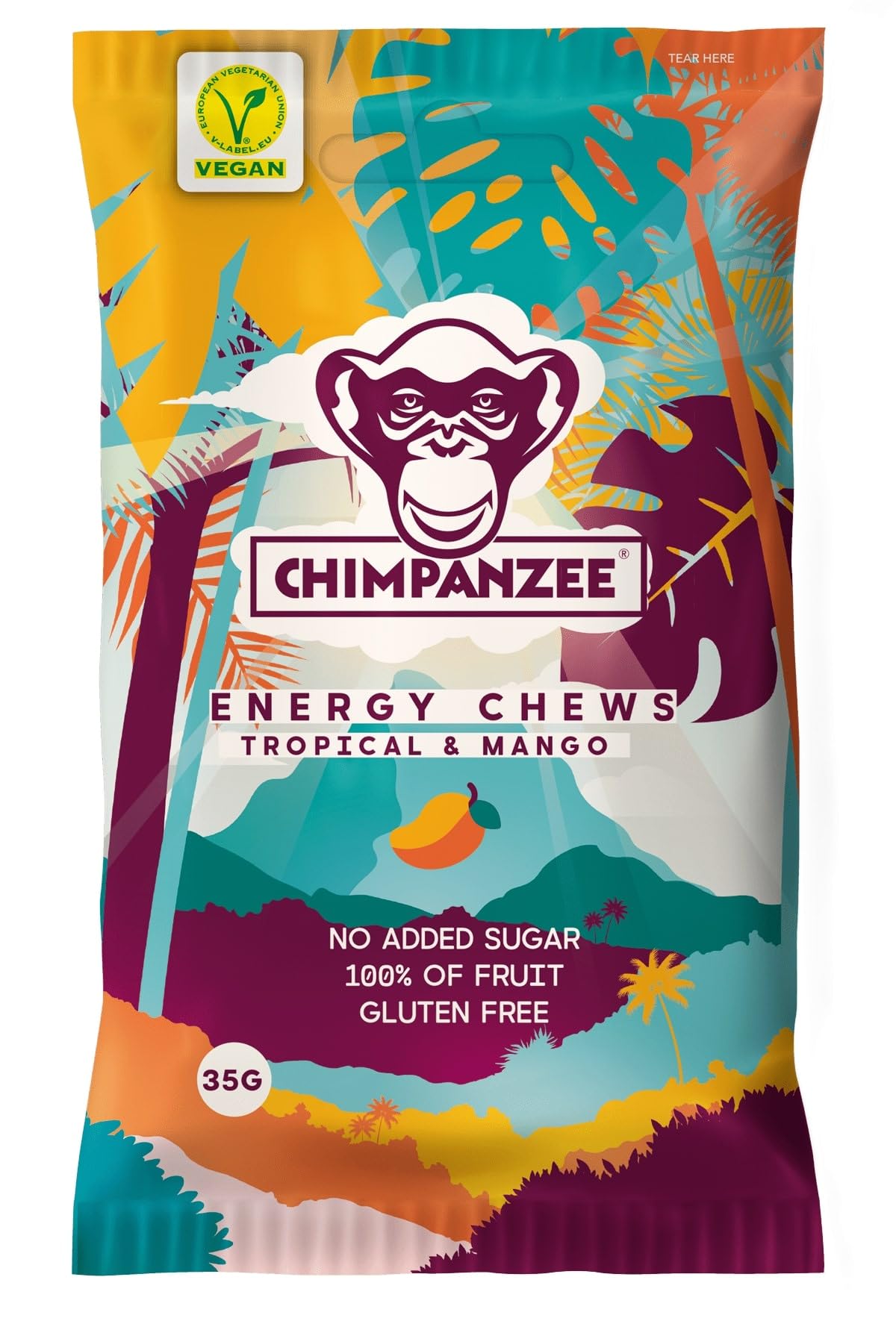 CHIMPANZEE Energ.Vegan Mango Candy Box, 20 Units