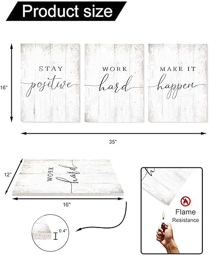 Miniatura 5 de Inspirational Quotes Office Wall Art Motivational Poster Positive Sayings Office Wall Decor, 3 Piece White Motivation Picture Inspirational Prints