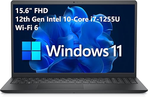 Dell Computadora portátil Inspiron 15 3520 FHD de 15.6 pulgadas, Intel 10-Core i7-1255U de 12 generación hasta 4.8 GHz, 32 GB DDR4 RAM, SSD PCIe de