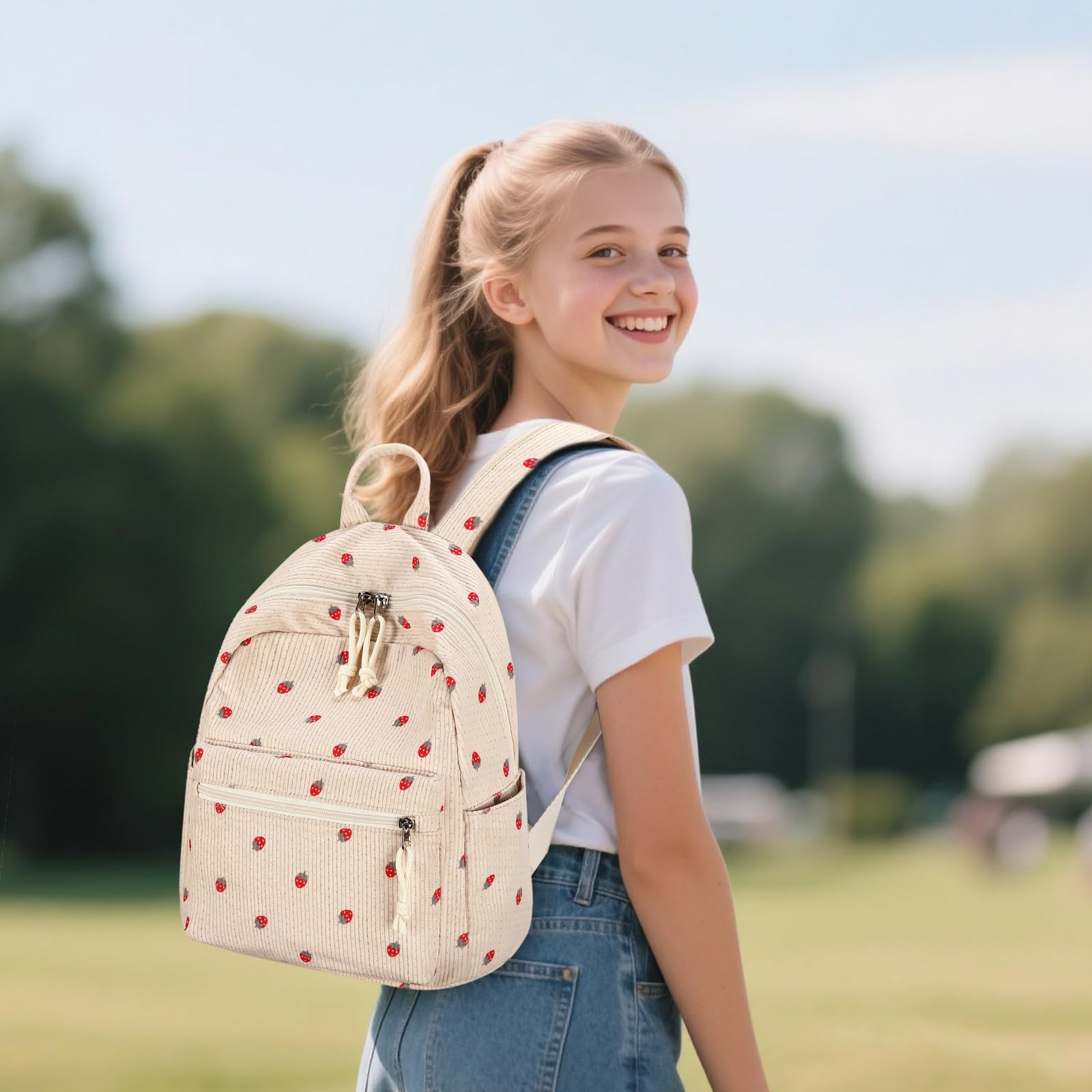 LEDAOU klein Rucksack für Damen Mini-Rucksack Geldbeutel für Mädchen Teenager Kinder Schule Reisen Schultertasche Kleiner Rucksäcke Damen