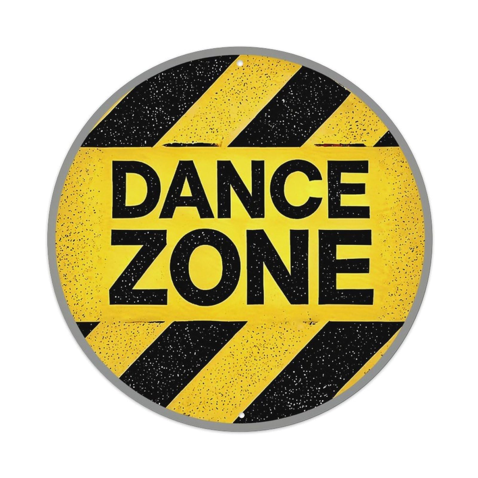 Jdyansheng Vintage Dance Zone Warning Stripe Pattern Tin Sign Metal Poster Metal Signs For Home Man Cave Bar Cafe Kitchen Laundry Room Wall Decorations 8X8 Inches