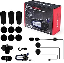 TKSE BT31 Motorcycle Helmet Headphones, Hands-Free Motorcycle Helmet, Waterproof Noise Cancelling, Wireless Bluetooth Headset with Hands-Free, Call Assistant for Motorcycles