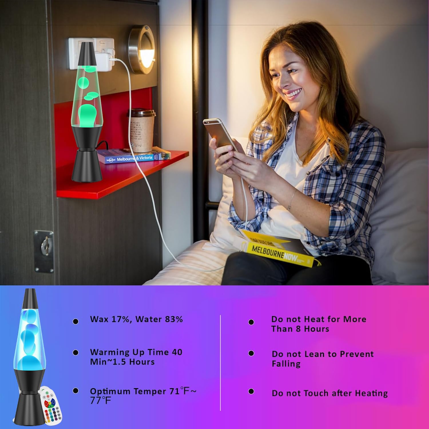 Lampe à lave LED 37cm Lampe à lave changeante liquide blanche et cire blanche Lampe rétro astro pour la décoration de la maison Belle lumière Cadeau pour Noël Pâques, fête des mères, fête des pères