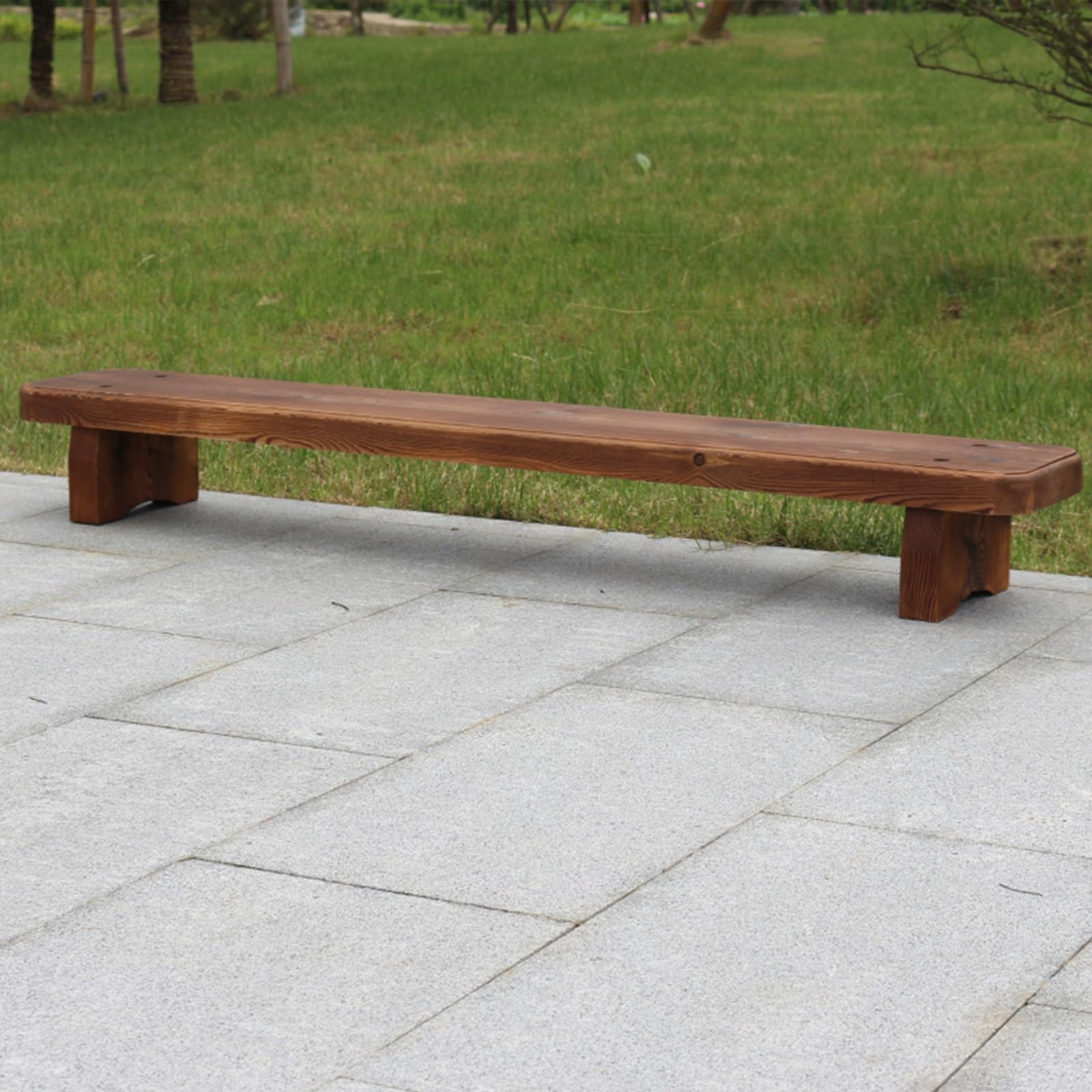 Banco de jardín de madera de 120 cm exterior: mobiliario para parques